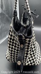 MaxSold Auction: Woven black-white leather shoulder bag - Markham (Ontario, Canada) SELLER MANAGED Downsizing Online Auction - Loring Crescent