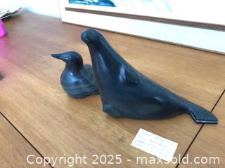 MaxSold Auction: 2 Carved Soapstone Animal Figurines  - Ottawa (Ontario, Canada) PARTNER MANAGED Estate Sale Online Auction - South River Drive