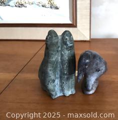 MaxSold Auction: 2 small Soapstone Carvings. Stone Figurines (Human Pair &#38; Bird) - Ottawa (Ontario, Canada) PARTNER MANAGED Estate Sale Online Auction - South River Drive