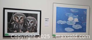 MaxSold Auction: Framed Monet Water Lilies & Owl Wildlife Prints - Ottawa (Ontario, Canada) PARTNER MANAGED Estate Sale Online Auction - South River Drive