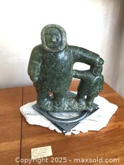 MaxSold Auction: Green  Soapstone Father and Son Carving   - Ottawa (Ontario, Canada) PARTNER MANAGED Estate Sale Online Auction - South River Drive