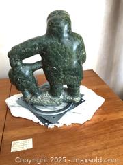 MaxSold Auction: Green  Soapstone Father and Son Carving   - Ottawa (Ontario, Canada) PARTNER MANAGED Estate Sale Online Auction - South River Drive
