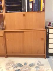 MaxSold Auction: Light Teak Storage Cabinet with Drop-Front Desk & Shelves - Ottawa (Ontario, Canada) PARTNER MANAGED Estate Sale Online Auction - South River Drive