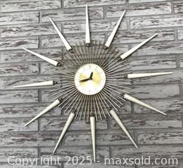 MaxSold Auction: MCM Starburst Wall Clock  - Ottawa (Ontario, Canada) PARTNER MANAGED Estate Sale Online Auction - South River Drive