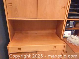 MaxSold Auction: Mid-Century Modern Light Teak Modular Shelving Cabinet  - Ottawa (Ontario, Canada) PARTNER MANAGED Estate Sale Online Auction - South River Drive