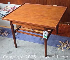 MaxSold Auction: Mid-Century Solid Teak Side/End Table with Lower Shelf - Ottawa (Ontario, Canada) PARTNER MANAGED Estate Sale Online Auction - South River Drive