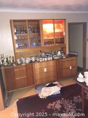 MaxSold Auction: Mid-Century Teak Two-Piece Sideboard with Glass Hutch C - Ottawa (Ontario, Canada) PARTNER MANAGED Estate Sale Online Auction - South River Drive