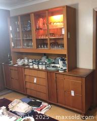 MaxSold Auction: Mid-Century Teak Two-Piece Sideboard with Glass Hutch C - Ottawa (Ontario, Canada) PARTNER MANAGED Estate Sale Online Auction - South River Drive