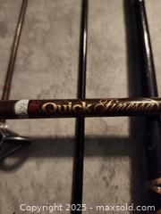 MaxSold Auction: 2 Vintage  Fishing Poles "Quick Finessa" and mystery - Mesa (Arizona, USA) SELLER MANAGED Downsizing Online Auction - South 96th Street