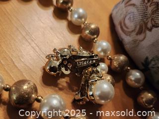 MaxSold Auction: Vintage Set by Lisner  - Earings and Necklace in fabric box - Mesa (Arizona, USA) SELLER MANAGED Downsizing Online Auction - South 96th Street