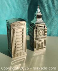 MaxSold Auction: Godinger Silver Art Co. Big Ben  and Phone Box Booth Salt and Pepper Set - New Westminster (British Columbia, Canada) SELLER MANAGED Downsizing Online Auction -  Hamilton Street