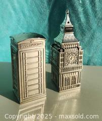MaxSold Auction: Godinger Silver Art Co. Big Ben  and Phone Box Booth Salt and Pepper Set - New Westminster (British Columbia, Canada) SELLER MANAGED Downsizing Online Auction -  Hamilton Street