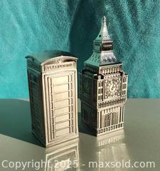 MaxSold Auction: Godinger Silver Art Co. Big Ben  and Phone Box Booth Salt and Pepper Set - New Westminster (British Columbia, Canada) SELLER MANAGED Downsizing Online Auction -  Hamilton Street