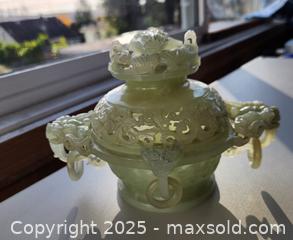 MaxSold Auction: Large Intricate carved natural Jade censor - New Westminster (British Columbia, Canada) SELLER MANAGED Downsizing Online Auction -  Hamilton Street