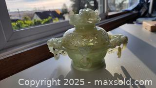 MaxSold Auction: Large Intricate carved natural Jade censor - New Westminster (British Columbia, Canada) SELLER MANAGED Downsizing Online Auction -  Hamilton Street