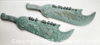 MaxSold Auction: Large pair of hard stone ornate carved  9 Ring Dragon Swords - New Westminster (British Columbia, Canada) SELLER MANAGED Downsizing Online Auction -  Hamilton Street
