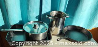 MaxSold Auction: Vintage cast iron pan and other random pots and pans - New Westminster (British Columbia, Canada) SELLER MANAGED Downsizing Online Auction -  Hamilton Street