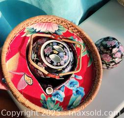 MaxSold Auction: Vintage Chinese Hand Painted Mille Fleur Tea Pot With Storage Basket And Ginger Jar Jingdezhen  - New Westminster (British Columbia, Canada) SELLER MANAGED Downsizing Online Auction -  Hamilton Street