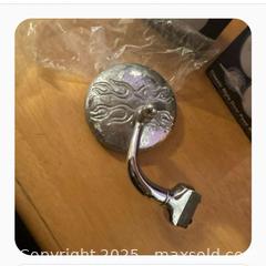 MaxSold Auction: A pair of Peep Mirror with Flame Engraving - Hiram (Georgia, USA) SELLER MANAGED Reseller Online Auction - Hiram Acworth Highway (STORAGE)