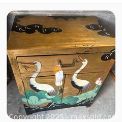 MaxSold Auction: Asian Gold Leaf Crane Cabinet - Hiram (Georgia, USA) SELLER MANAGED Reseller Online Auction - Hiram Acworth Highway (STORAGE)