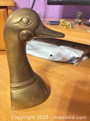 MaxSold Auction: Brass Duck Head Bookend - Hiram (Georgia, USA) SELLER MANAGED Reseller Online Auction - Hiram Acworth Highway (STORAGE)