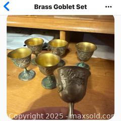 MaxSold Auction: Brass Goblet Set - Hiram (Georgia, USA) SELLER MANAGED Reseller Online Auction - Hiram Acworth Highway (STORAGE)