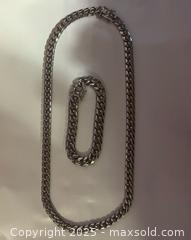 MaxSold Auction: Cuban Link Chain and Bracelet Set - Hiram (Georgia, USA) SELLER MANAGED Reseller Online Auction - Hiram Acworth Highway (STORAGE)