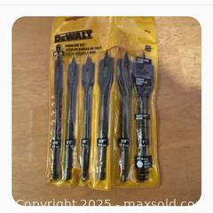 MaxSold Auction: DeWalt DW1587 6-Piece Spade Bit Set - Hiram (Georgia, USA) SELLER MANAGED Reseller Online Auction - Hiram Acworth Highway (STORAGE)
