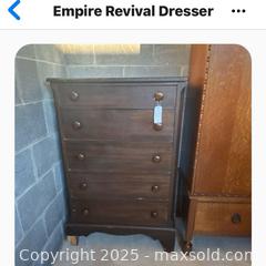 MaxSold Auction: Empire Revival Dresser - Hiram (Georgia, USA) SELLER MANAGED Reseller Online Auction - Hiram Acworth Highway (STORAGE)