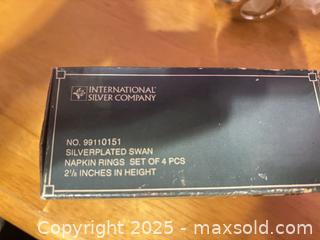 MaxSold Auction: International Silver Company Silverplated Swan Napkin Rings - Hiram (Georgia, USA) SELLER MANAGED Reseller Online Auction - Hiram Acworth Highway (STORAGE)