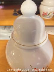 MaxSold Auction: Italian Milk Glass Ginger Jar with Orange Blossoms - Hiram (Georgia, USA) SELLER MANAGED Reseller Online Auction - Hiram Acworth Highway (STORAGE)