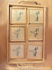 MaxSold Auction: Japanese Bamboo Coaster Set with Tray - Hiram (Georgia, USA) SELLER MANAGED Reseller Online Auction - Hiram Acworth Highway (STORAGE)