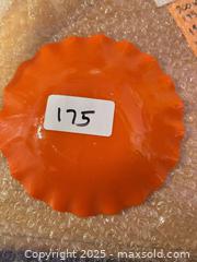 MaxSold Auction: L.E. Smith Bittersweet Orange Slag Glass Handkerchief Bowl - Hiram (Georgia, USA) SELLER MANAGED Reseller Online Auction - Hiram Acworth Highway (STORAGE)