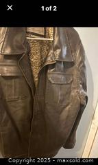 MaxSold Auction: Men&#39;s Distressed Brown Leather Jacket - Hiram (Georgia, USA) SELLER MANAGED Reseller Online Auction - Hiram Acworth Highway (STORAGE)