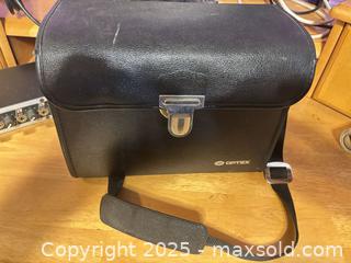 MaxSold Auction: Vintage OPTEX Shock Absorb-A-Bag Large Black Faux Leather Camera Bag - Hiram (Georgia, USA) SELLER MANAGED Reseller Online Auction - Hiram Acworth Highway (STORAGE)