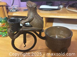 MaxSold Auction: Workout Frog on Bicycle Garden Sculpture - Hiram (Georgia, USA) SELLER MANAGED Reseller Online Auction - Hiram Acworth Highway (STORAGE)