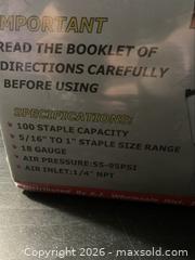 MaxSold Auction: 1” Brad Nailer 18ga (New, sealed) - Deseronto (Ontario, Canada) SELLER MANAGED Downsizing Online Auction - Mill Street