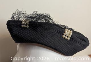 MaxSold Auction: Black Straw/Sinamay Cocktail Hats, Rhinestones & Veil (Lot of 2) - Toronto (Ontario, Canada) SELLER MANAGED Downsizing Online Auction - Ferris Road