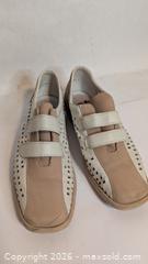 MaxSold Auction: Rieker Antistress Women's Size 7 Tan & Cream Leather Sandals - Toronto (Ontario, Canada) SELLER MANAGED Downsizing Online Auction - Ferris Road