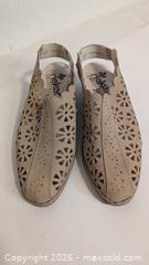 MaxSold Auction: Rieker Women's US 7/7.5 Taupe Laser-Cut Perforated Slingback Flats - Toronto (Ontario, Canada) SELLER MANAGED Downsizing Online Auction - Ferris Road