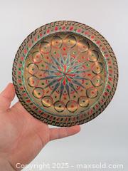 MaxSold Auction: Antique brass enamel plate, Middle Eastern - Concord (California, USA) SELLER MANAGED Estate Sale Online Auction - Landana Drive