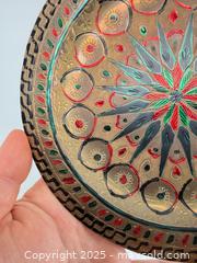 MaxSold Auction: Antique brass enamel plate, Middle Eastern - Concord (California, USA) SELLER MANAGED Estate Sale Online Auction - Landana Drive