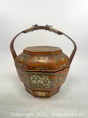 MaxSold Auction: Antique Chinese wooden handmade lacquer wedding basket - Concord (California, USA) SELLER MANAGED Estate Sale Online Auction - Landana Drive