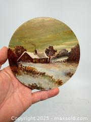 MaxSold Auction: Antique hand painted circular landscape painting signed bottom, right - Concord (California, USA) SELLER MANAGED Estate Sale Online Auction - Landana Drive