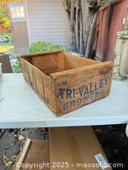 MaxSold Auction: Large Antique wooden crate tri valley growers - Concord (California, USA) SELLER MANAGED Estate Sale Online Auction - Landana Drive