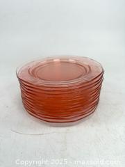 MaxSold Auction: Set of 12 antique pink depression era glass plates  - Concord (California, USA) SELLER MANAGED Estate Sale Online Auction - Landana Drive