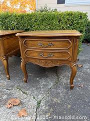 MaxSold Auction: Thomasville French Carved Large Nightstands Bedside End Table 5210 - Concord (California, USA) SELLER MANAGED Estate Sale Online Auction - Landana Drive