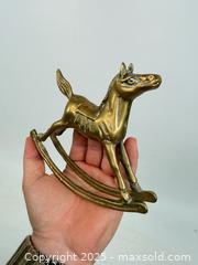 MaxSold Auction: Vintage, solid, brass rocking horse - Concord (California, USA) SELLER MANAGED Estate Sale Online Auction - Landana Drive