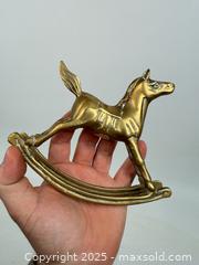 MaxSold Auction: Vintage, solid, brass rocking horse - Concord (California, USA) SELLER MANAGED Estate Sale Online Auction - Landana Drive
