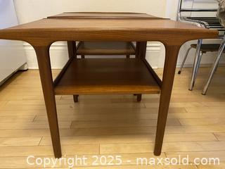 MaxSold Auction: Mid-Century Pair of Teak and walnut End Tables - Toronto (Ontario, Canada) SELLER MANAGED Downsizing Online Auction - Lamb Avenue